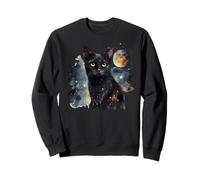 Artistic Black Cats And a Moon At Night Sweatshirt