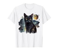 Artistic Black Cats and a Moon at Night T-Shirt