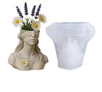 Artistic Blindfolded Goddesses Flowerpot Silicone Mold Concrete Planter Ideal for Craft Home Garden Decoration Projects Holder Making