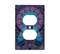 Artistic Blue Butterfly Light Switch Cover Plate, Vibrant Floral Design for Home Decor, Thermoplastic Wall Plates, Standard Size Single Duplex Outlet