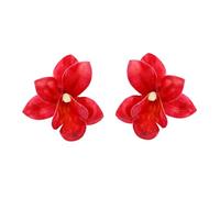 Artistic Bohemian Floral Dangle Earrings Lightweight Plastic Jewellery for Women Wedding Holiday Accessories Unique Fabric Flower Earrings Gifts, one size, As described