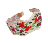 Artistic Bohemians Hairband Embroidery Blossom Design Soft Cotton Blend Adjustable Unisex Headpiece Party Accessory New Chinese Headwear