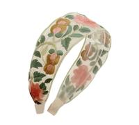 Artistic Bohemians Hairband Embroidery Blossom Design Soft Cotton Blend Adjustable Unisex Headpiece Party Accessory Women Hairband