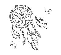 Artistic Boho Dreamcatcher with Meaningful Quote Mural and Wall Vinyl Decal 42x46cm Self Adhesive Black