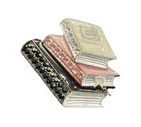 Artistic Book Shaped Enameled Rhinestones Brooch for Cultural Expression and Fashion Enthusiasts Seeking Unique Jewelry Artistic Book Shaped Enameled Rhinestones Brooch