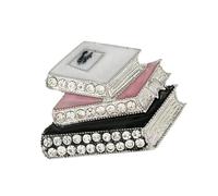 Artistic Book Shaped Enameled Rhinestones Brooch for Cultural Expression and Fashion Enthusiasts Seeking Unique Jewelry Artistic Book Shaped Enameled Rhinestones Brooch