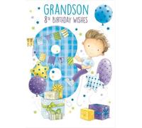 Artistic Boys Birthday Card from Heartfelt Sentiments Grandson 8th Boy Climbing up No8