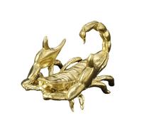 Artistic Brass Scorpions Figurine Pen Holder, Bright Gold, C