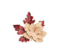 Artistic Brooch Japanese Animal Chinese Red Maple Leaf Brooch Alloy Lapel Pin Fashion Gift Jewelry Piece Artistic Animal Chest Badge, フリーサイズ