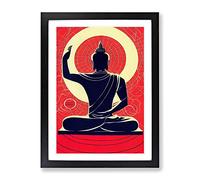 Artistic Buddha Framed Print for Living Room Bedroom Home Office Décor, Wall Art Picture Ready to Hang, Black A4 Frame (34 x 25 cm)