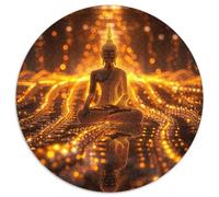 Artistic Buddha Statues 1000 Piece Jigsaws Puzzles Round Puzzle for Adults Gifts Creative Challenging & Educational Art 1000pcs (67.5x67.5cm)