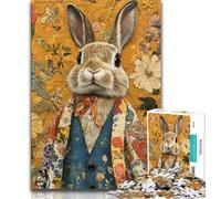 Artistic Bunny Adult Jigsaws 1000 Pieces Difficult,Challenging Family Activity Games DIY Toy for Home Wall Decor Gifts (75x50cm)