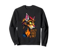 Artistic Caricature of a PUNK CAT - CRAZY VIBES ONLY 1 Sweatshirt