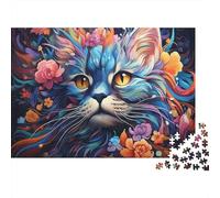 Artistic Cat Aesthetic Puzzle 1000 Pieces Paper Jigsaw for Adults Educational Mind Calm Wall Decor 38x26cm/1000pcs