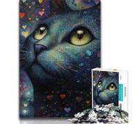 Artistic Cat Jigsaw Puzzles for Teenagers 1000 Piece Puzzle,family Fun Games Is Ideal As A Gift for The Whole Family 38x26cm