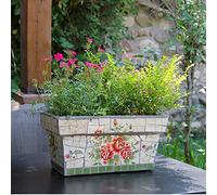 Artistic Color Painting Landscape Pattern Planter Creative Mosaic Ceramics Outdoor Flower Pot Vintage Garden Patio Balcony Decor Plant Pot Hallway Corridor,A-S