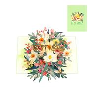 Artistic Colorful Florals Greeting Card With Envelope Handmade Foldable Card For Mother Day Anniversary Present Love