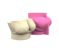 Artistic Concrete Planter Silicone Mould for Resin Brush Holder Clay and Candle Shape Body Artificial Concrete Mould