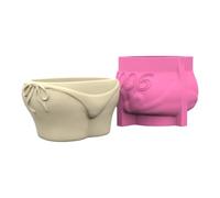 Artistic Concrete Planter Silicone Mould for Resin Brush Holder Clay and Candle Shape Body Artificial Concrete Mould
