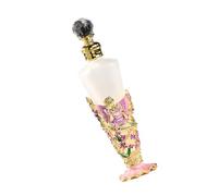 Artistic Conical Shape 25ml Empty Perfumes Bottle Glass and Zincs Alloys Featuring Design Enchanting Enameled Cosmetic Vessel