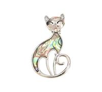 Artistic Copper Cats/Feathered Brooch Multipurpose Fashionable Clothes Ornament Fashion Jewelry Women Travel Friendly Cats Pin
