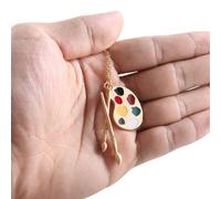 Artistic Creation Palettes Pendant With Brushes Easy To Use Fashion Necklace For Designers And Art Enthusiasts Daily Use Unique Necklace