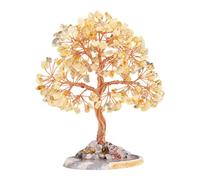Artistic Crystal Money Tree for Living Space, Citrine | Crystal Money Tree with Color Stone Figurine for Boosting Success Suitable for Homes Offices and Study