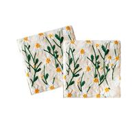 Artistic Daisies Pattern Coasters Cotton Linen Materials Double Layer Ensuring Thermal Barrier Maintenance Homes Enhancement Daisies Coasters