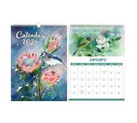 Artistic Design Nature Lovers Collection For Study Dorm Kitchen Apartment Bedroom Decor Everyday Planning | 2026 Birds Wall Calendar - Exotic Birds 12 Month Planning Calendar,