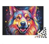 Artistic Dog 1000 Piece Jigsaw Puzzle for Adults Paper Brain Teaser Game Modern Wall Decor Puzzle 38x26cm/1000pcs