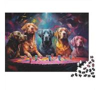 Artistic dogs leisure prompt 1000 piece adult paper jigsaw puzzle Fun brain training dog education paper puzzle for home décor 52x38cm/1000pcs