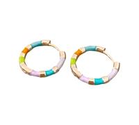 Artistic Drip Oil Earring in Multi Colors Modern Minimal Hoops Copper Base Comfortable Wear Trendy Women Accessories Dopamine Color Earring for Women