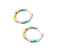 Artistic Drip Oil Earring in Multi Colors Modern Minimal Hoops Copper Base Comfortable Wear Trendy Women Accessories Unique Ear Hoops