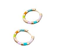 Artistic Drip Oil Earring in Multi Colors Modern Minimal Hoops Copper Base Comfortable Wear Trendy Women Accessories Lightweight Jewelry