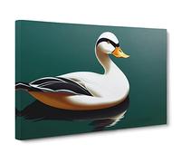 Artistic Duck Canvas Print | Gallery Wrapped 30mm Frame Wall Art | 30x20 inches | Ready to Hang | Contemporary Bird Picture | Living Room Bedroom Lounge Office
