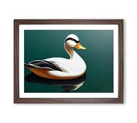 Artistic Duck H1022 Framed Print for Living Room Bedroom Home Office Décor, Wall Art Picture Ready to Hang, Walnut A3 Frame (46 x 34 cm)