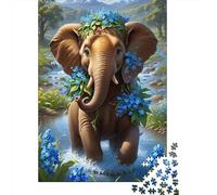 Artistic Elephant Jigsaw Puzzle 500 Piece Jigsaw Puzzles For Adults Teenager Wooden Puzzles Toy Game Explore Creativity And Problem Solving 500pcs (52x38cm)
