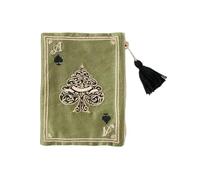 Artistic Embroidered Pattern Portable Wallet for Storing Keys Coin Jewelry Playing Cards Polyester Bag Polyester Storage Bag with Embroidery