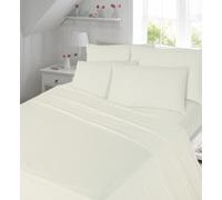 Artistic Fashionista Limited 100% Brushed Cotton Flannelette PLAIN COLOUR EXTRA DEEP FITTED SHEET 40CM (16INCH) DEEP For Single, Double, King & Super King Size Bed (Cream, Fitted Sheet Double Size)