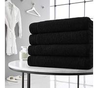Artistic Fashionista Limited 100% Pure cotton PACK OF 4 BATH SHEETS Super Soft Quick Dry Extra Large Bath Towels, Bath Sheets for Bathroom, Hotel, Travel, Gym, Beach, Spa (Black)