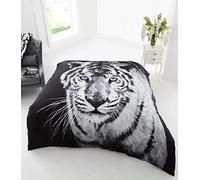 Artistic Fashionista Limited 3D Animal Print Thermal Super Soft Velvet Faux Fur Mink Throw Blanket Soft Warm Thick Bed Sofa Cover Double King (GC) (White Tiger, King - 200x240cm)