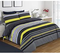 Artistic Fashionista Limited Cotton Rich Reversible Bedding Set, Duvet Cover Sets Quilt Cover Set Bed Linen Set with Matching Pillowcases, Single, Double, King, Super King (Benjamin Black, Double)