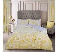 Artistic Fashionista Limited Easy Care Soft Duvet Cover Sets Bellerose Floral Rose Flowers Reversible Duvet Quilt Cover Sets Pillowcases Bedding Set, Single Double King SuperKing (Ochre, Single)