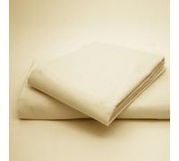 Artistic Fashionista Limited EASYCARE Non-Iron Plain Dyed PLATFORM BASE VALANCE SHEET (Cream, Double Size)