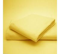 Artistic Fashionista Limited Easycare Non Iron Plain Dyed Polycotton BUNK BED FITTED SHEET - Ideal for Bunk Bed, Small Single & Caravan Bed (Lemon)