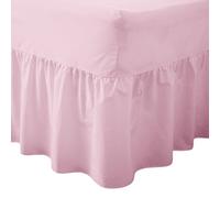 Artistic Fashionista Limited Luxury Non-Iron Plain Percale 180 Thread Count VALANCE SHEET - To Fit Single, Double & King Size Standard Mattress (Double, Pink)