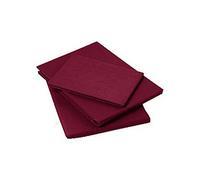 Artistic Fashionista Limited Luxury Non-Iron Polycotton Plain Percale Fitted Sheet 25CM (9INCH) DEEP (Single, Burgundy)