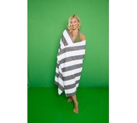 Artistic Fashionista Limited Microfibre Sand Free JUMBO BEACH TOWELS - Lightweight, Compact, Absorbent, Quick Dry for Camping, Travel, Yoga, Sports (Cabana Stripe - Charcoal)