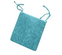 Artistic Fashionista Limited New Crushed Velvet Foam Chair Seat Pads Seat Cushions With Ties For Office Outdoor Kitchen Dining Room Patio Garden Chairs - Zipped Removable Velvet Cover (Teal)