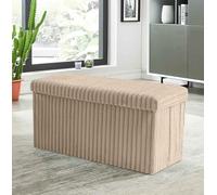 Artistic Fashionista Limited Ottoman Storage Box CORDUROY Folding Footstool Rest Seat Storage Stool Toys Chest Bench Blanket Linen Laundry Box (Mink, Large - 76x38cm)